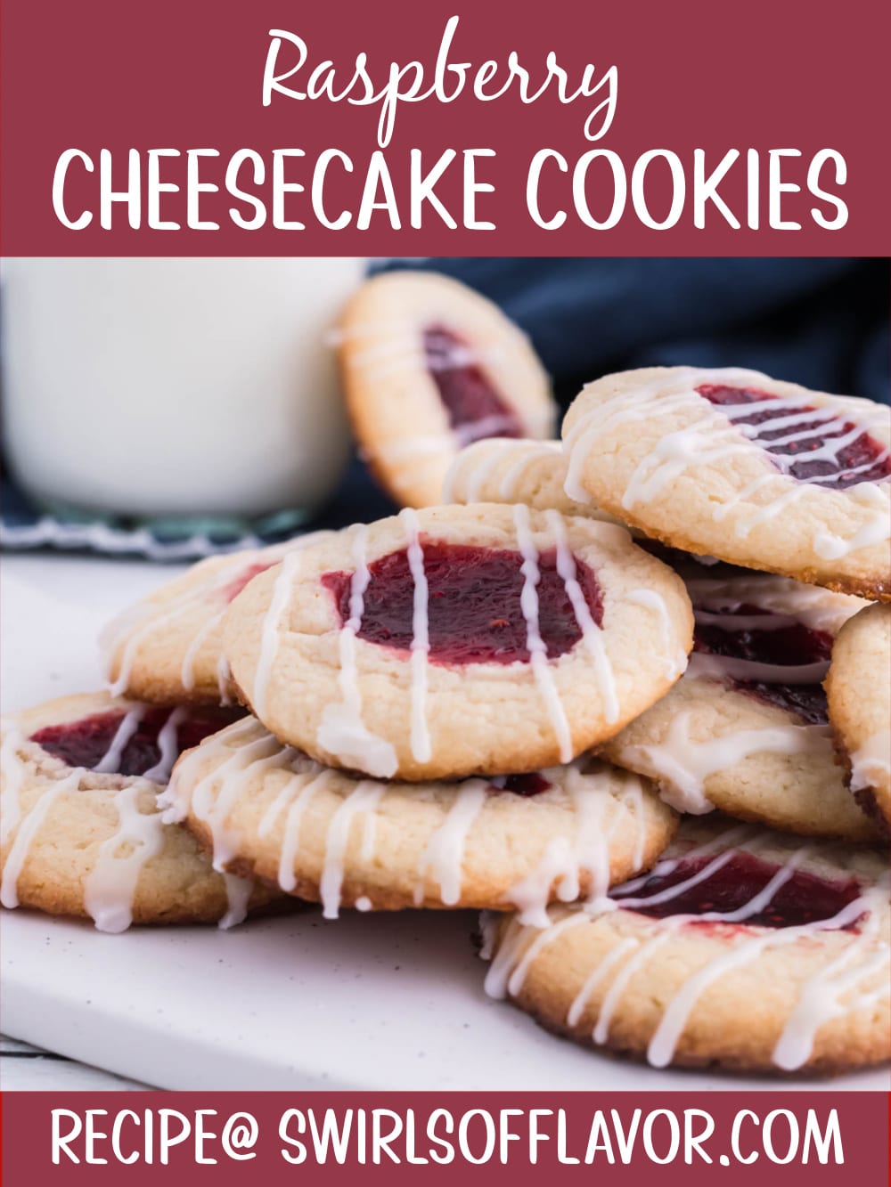 Raspberry Cheesecake Cookies - Swirls of Flavor