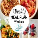 collage of meal plan recipes with text overlay