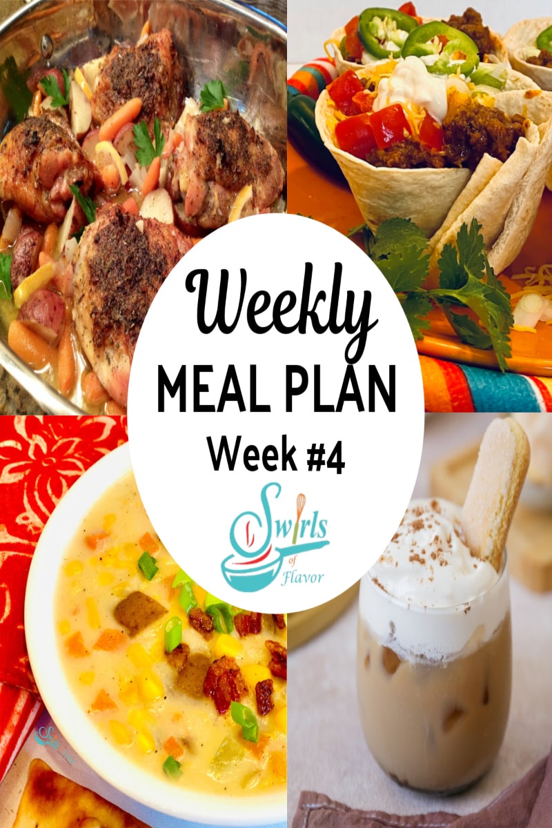 Four Weekly Menu Weekly Meal Plan 4 - Swirls of Flavor