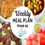 collage of meal plan 5 recipes with text overlay