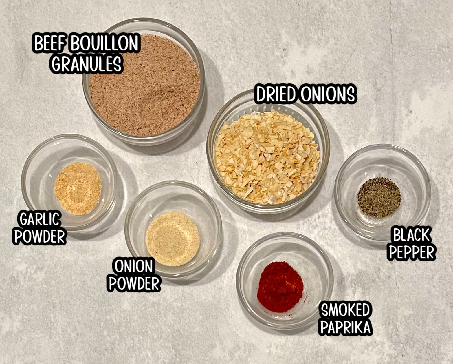 six ingredients for homemade onion soup mix