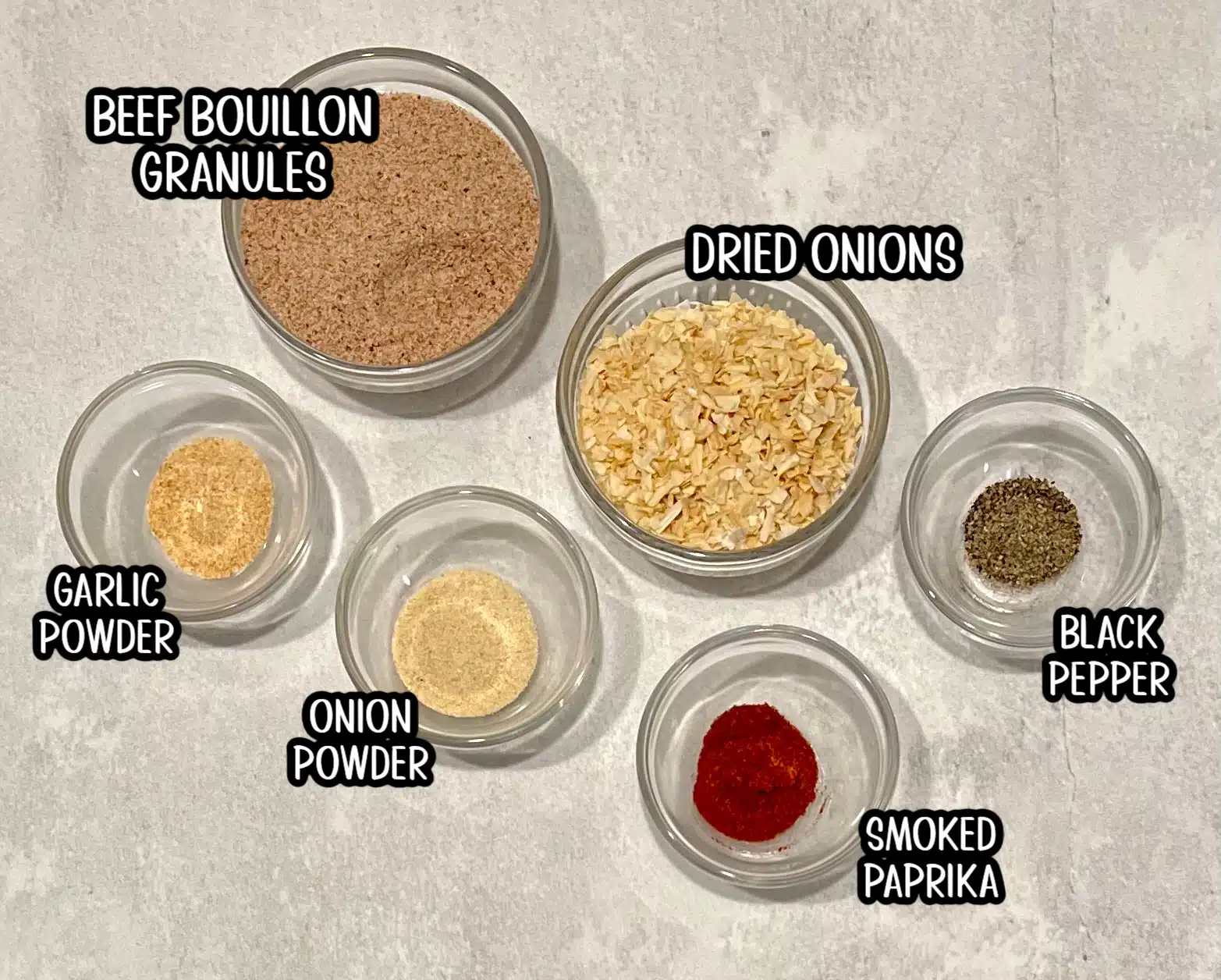 six ingredients for homemade onion soup mix