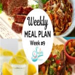 meal plan 9 recipe collage with text overlay