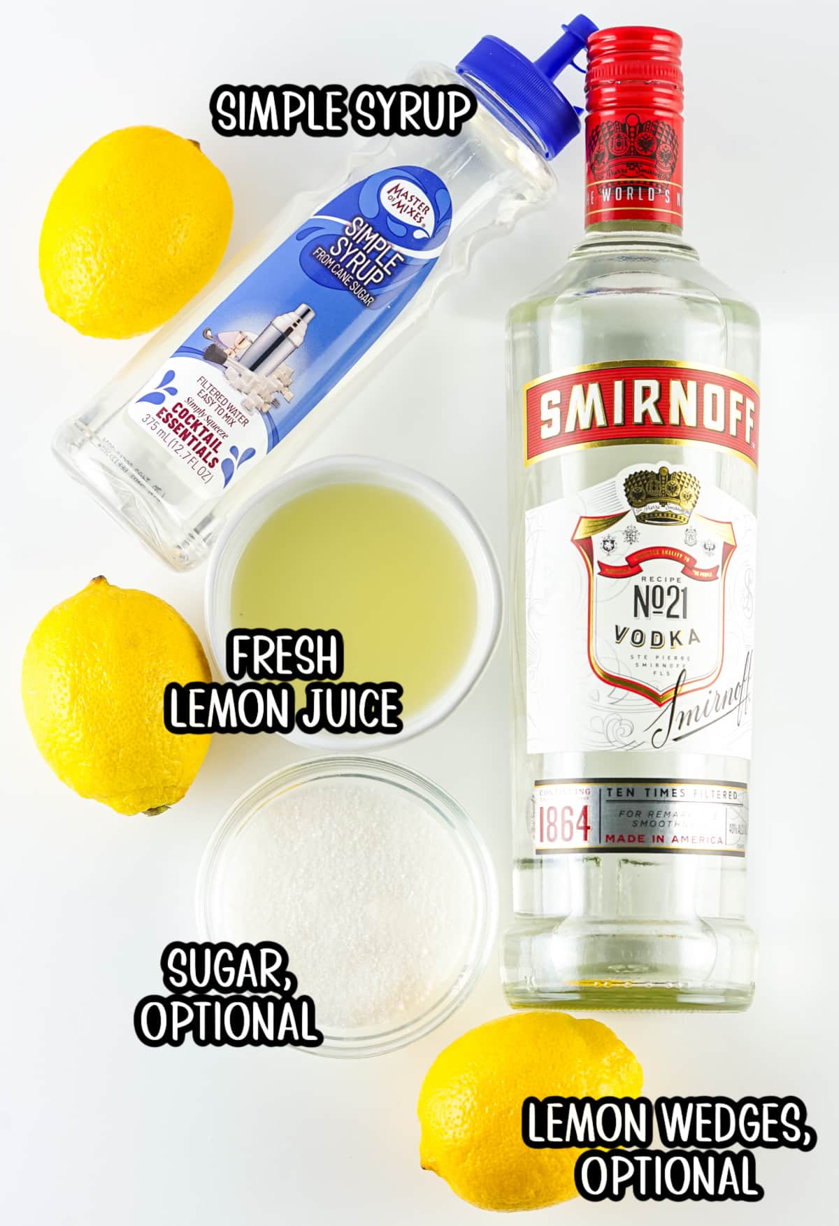 ingredients for lemon drop shots