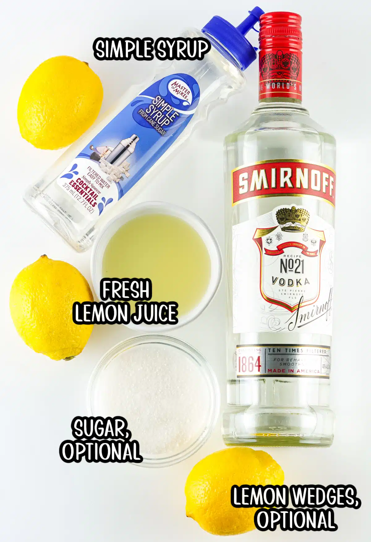 ingredients for lemon drop shots