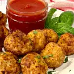 chicken meatballs with pizza dipping sauce