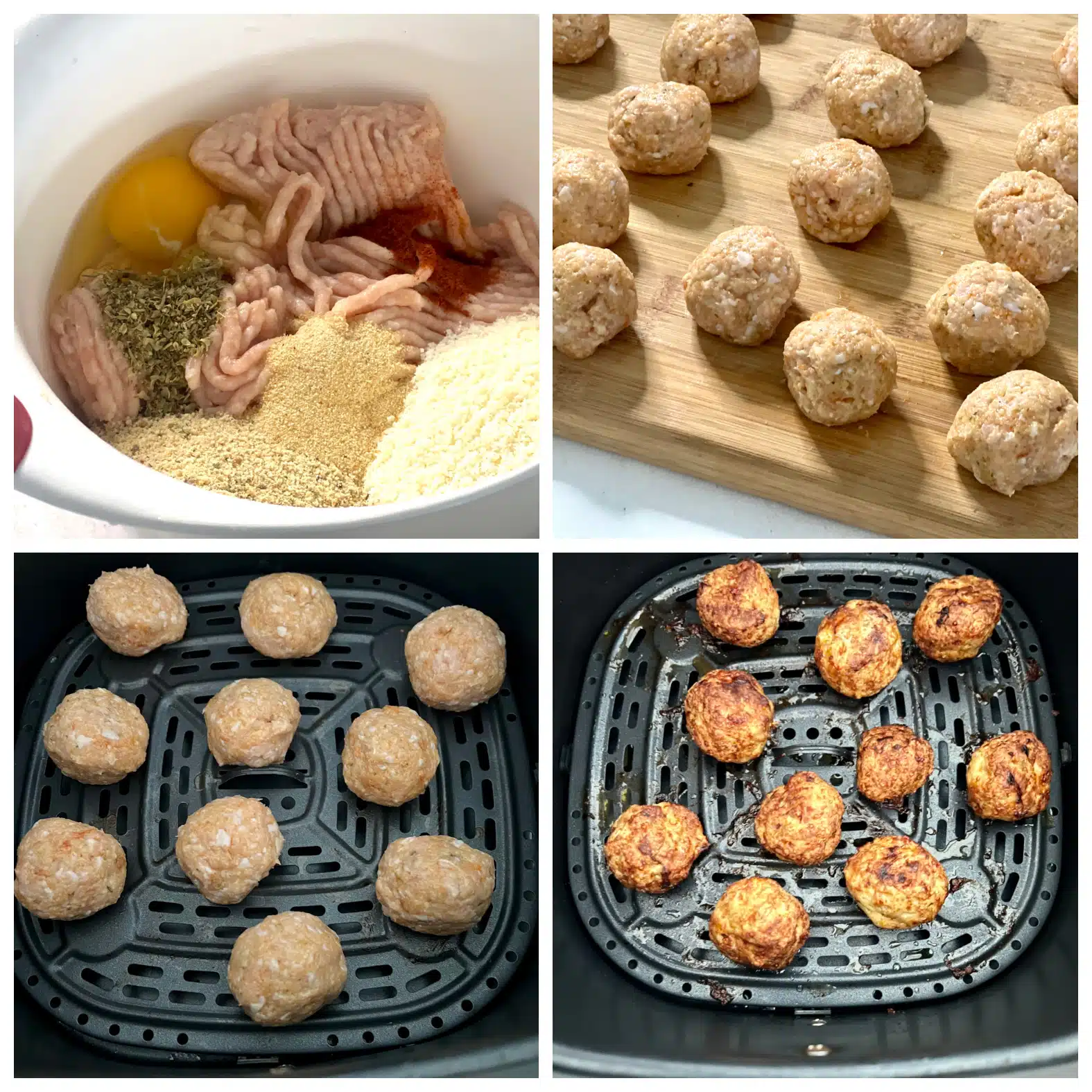 steps to make homemade chicken meatballs
