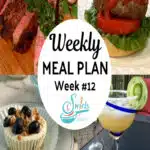 collage of meal plan 12 recipes with text overlay