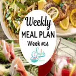 collage of meal plan 14 recipes with text overlay