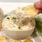 onion soup mix dip with potato chip