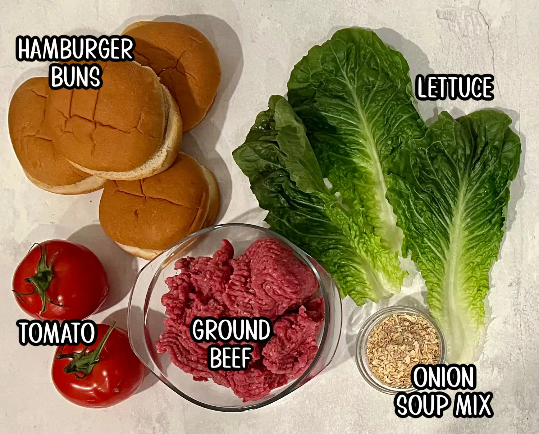 ingredients for homemade hamburgers