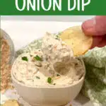dip with chips and text overlay