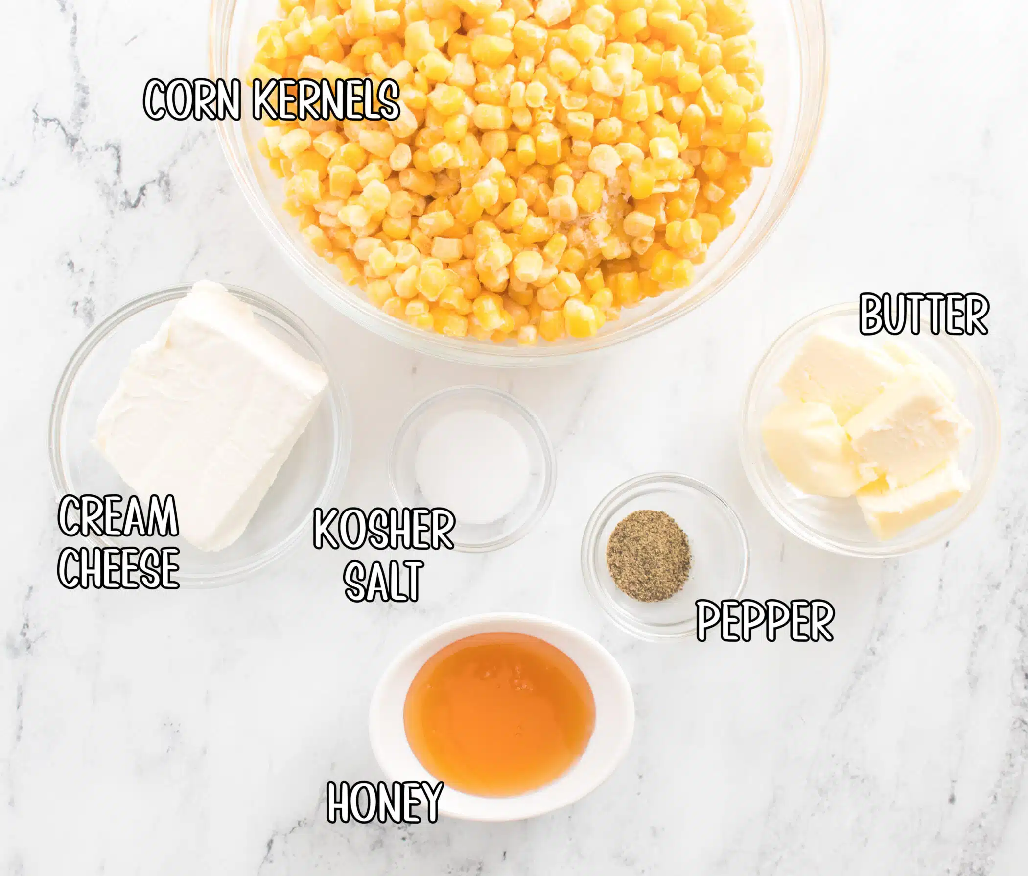 ingredients for honey butter corn recipe