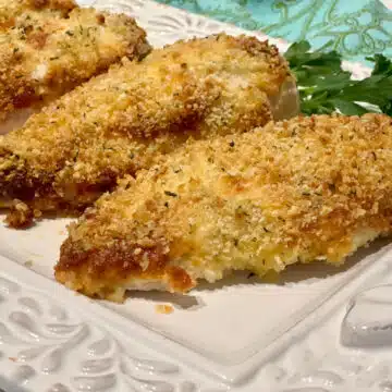 breaded chicken on a platter