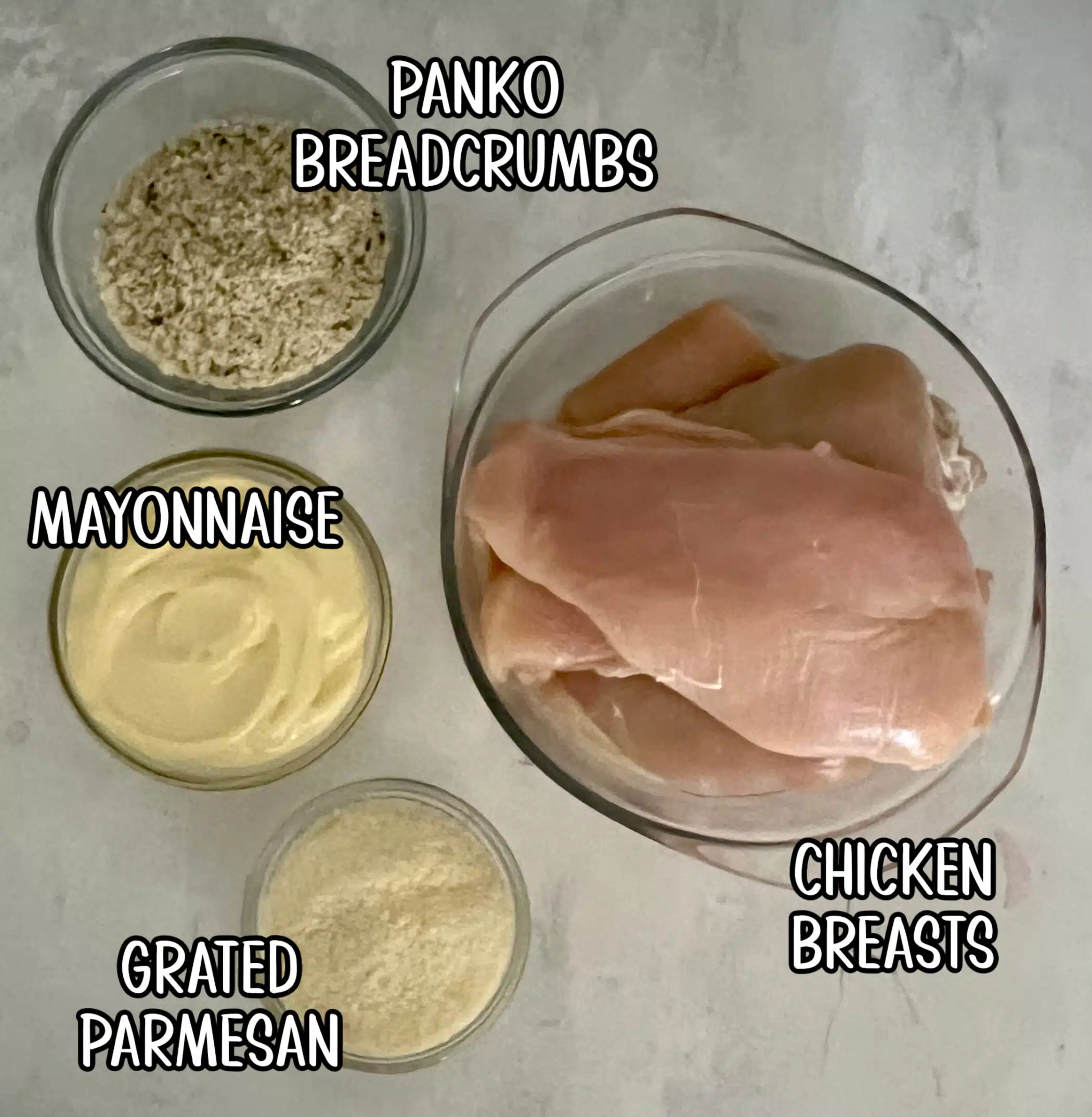 ingredients for mayonnaise parmesan chicken