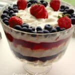 red white and blue trifle with fresh berries