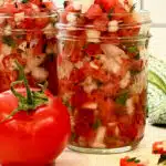 tomato relish in mason jars