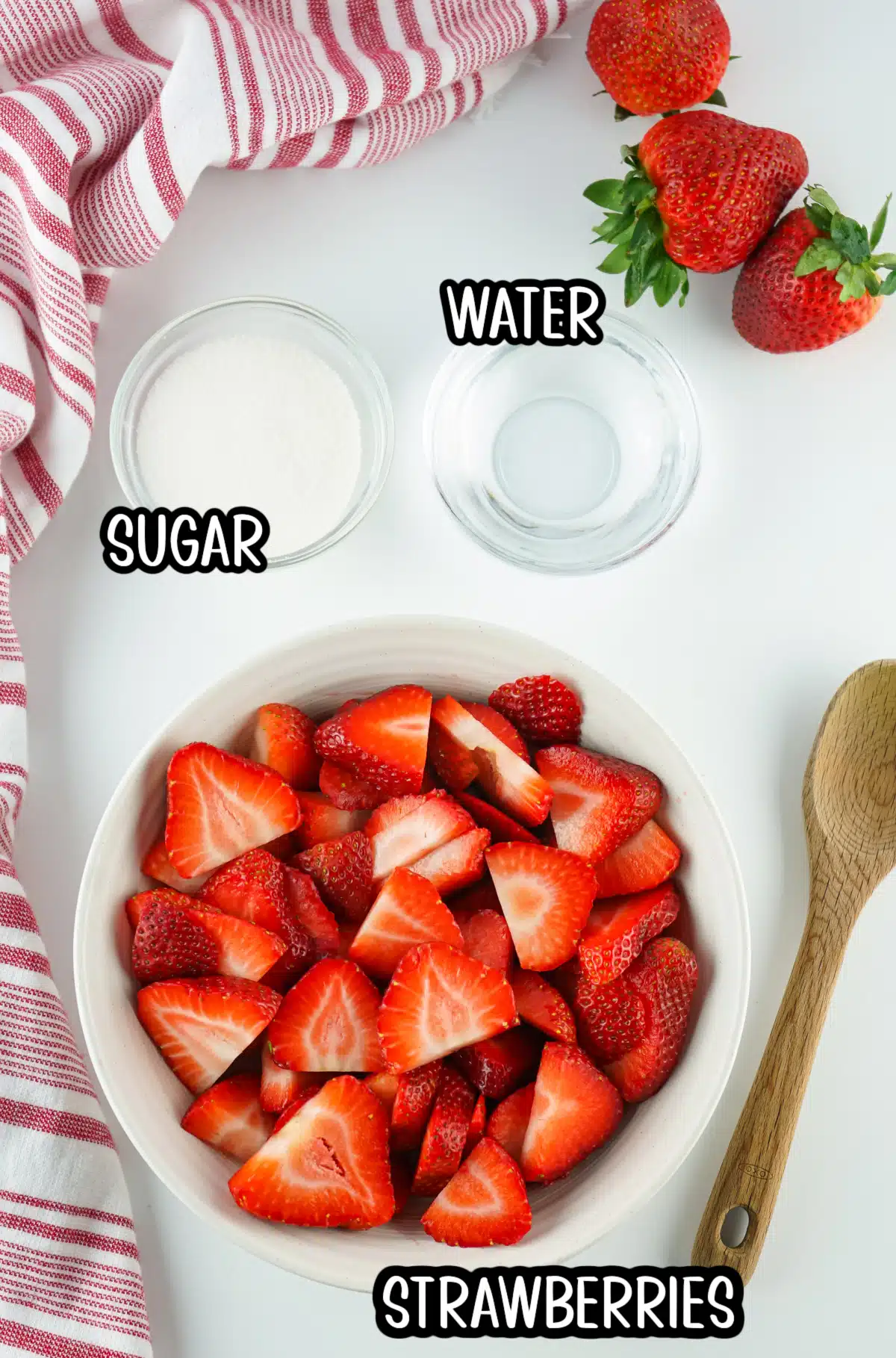 ingredients for a simple syrup with berries