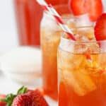 glasses of sweet tea with straws