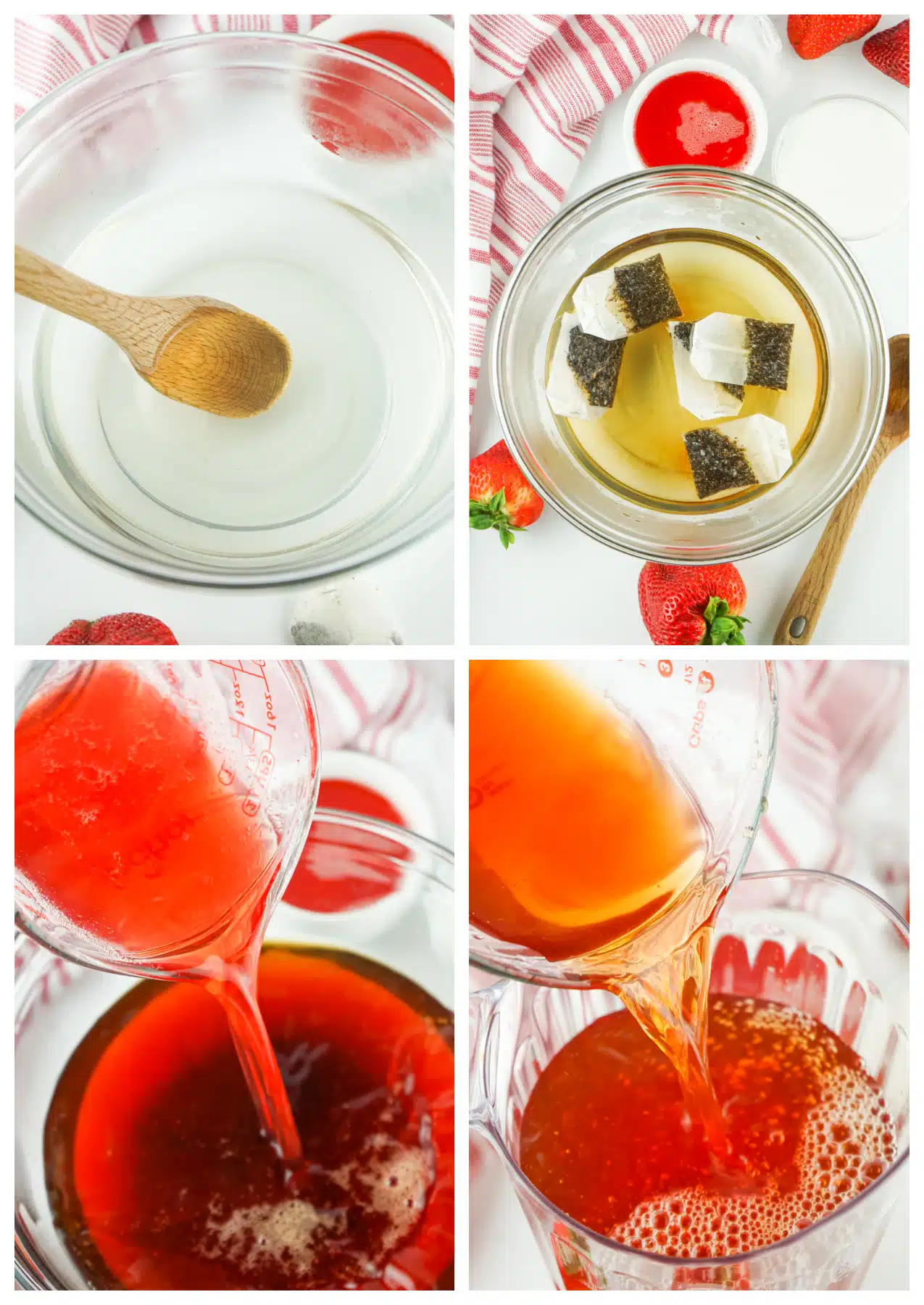how to make strawberry sweet tea steps