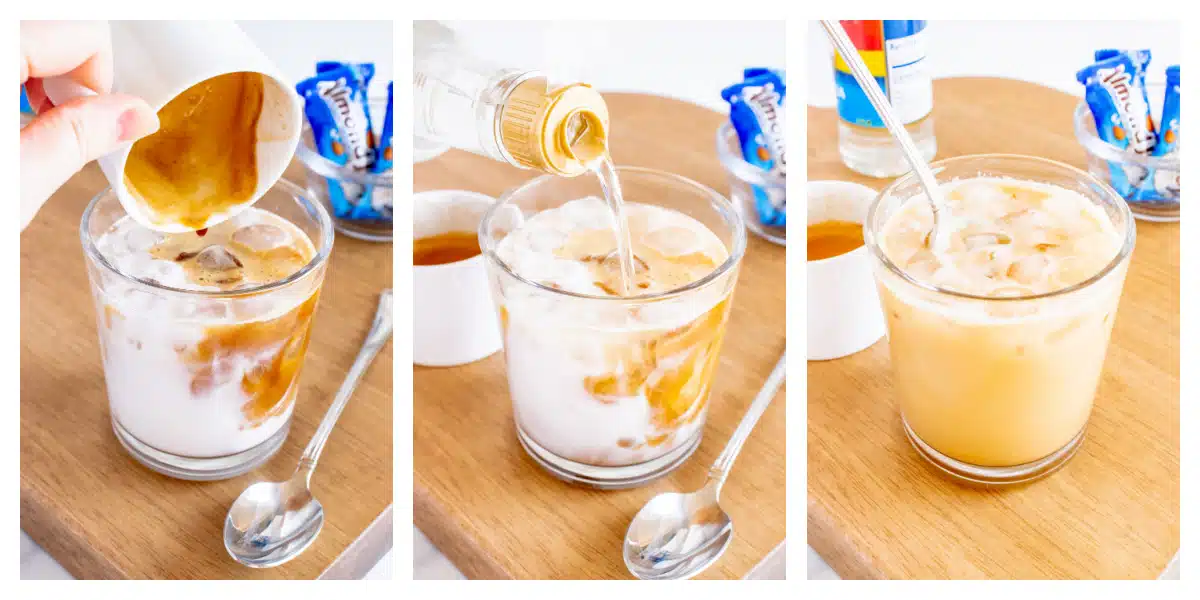 steps for maing an iced latte