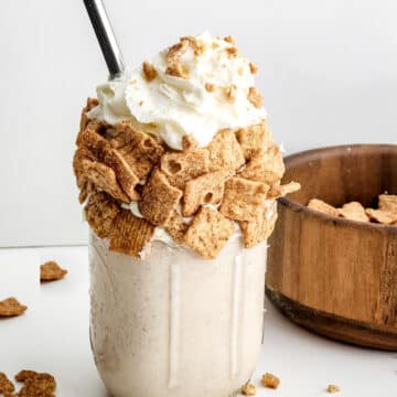 glass of cereal milkshake