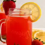 homemade lemonade with strawberries