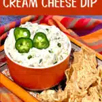jalapeno cream cheese dip with thext overlay