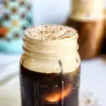 pumpkin spice cold brew in mason jars