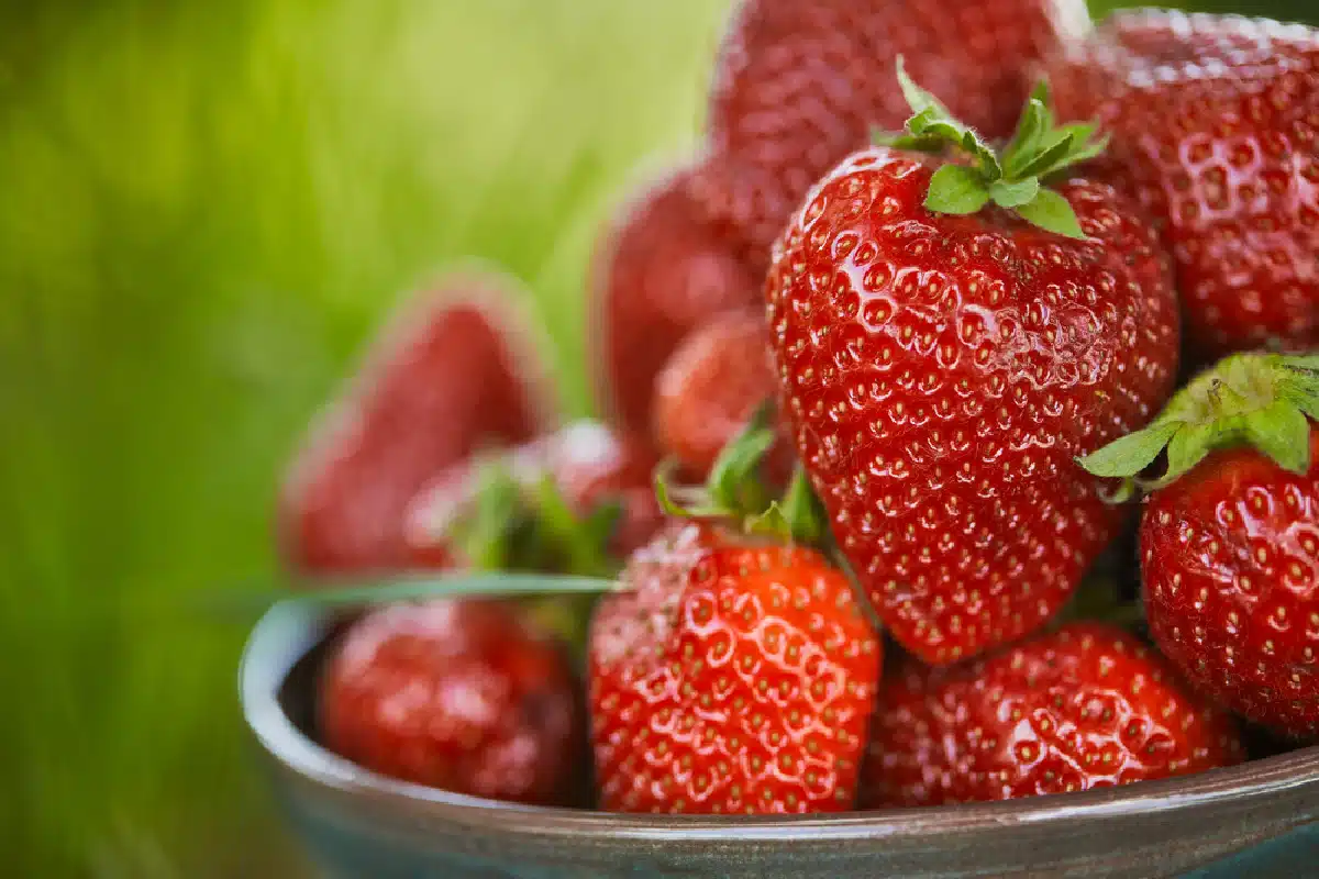 strawberries in a bowl