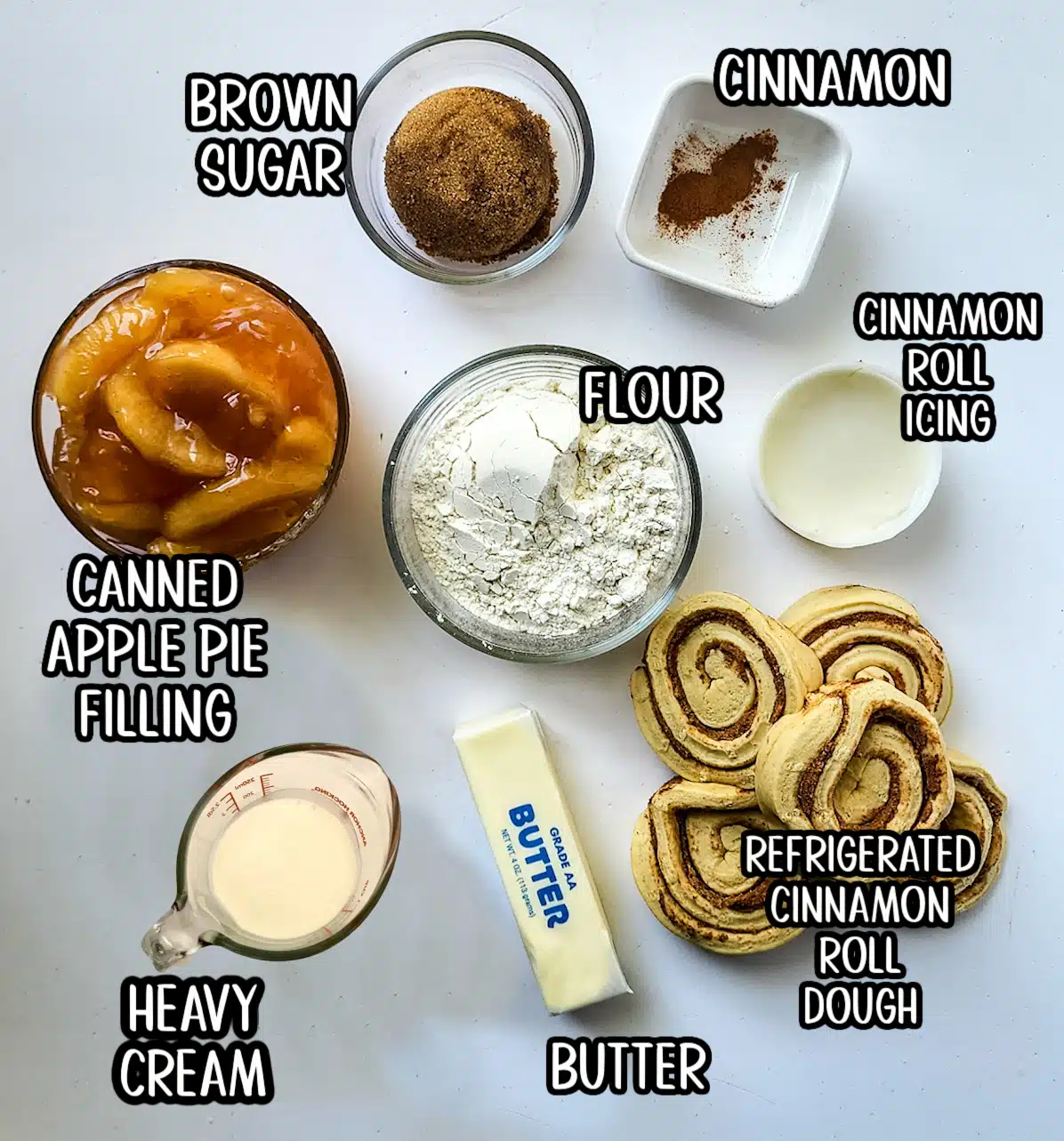 ingredients for apple pie cinnamon crumble recipe
