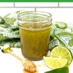 honey lime salad dressing with text overlay