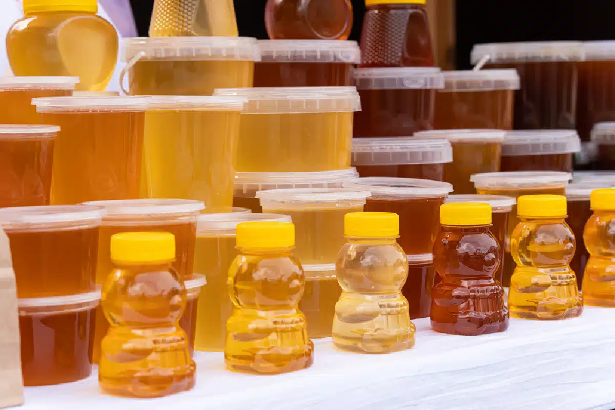 jars of assorted honeys