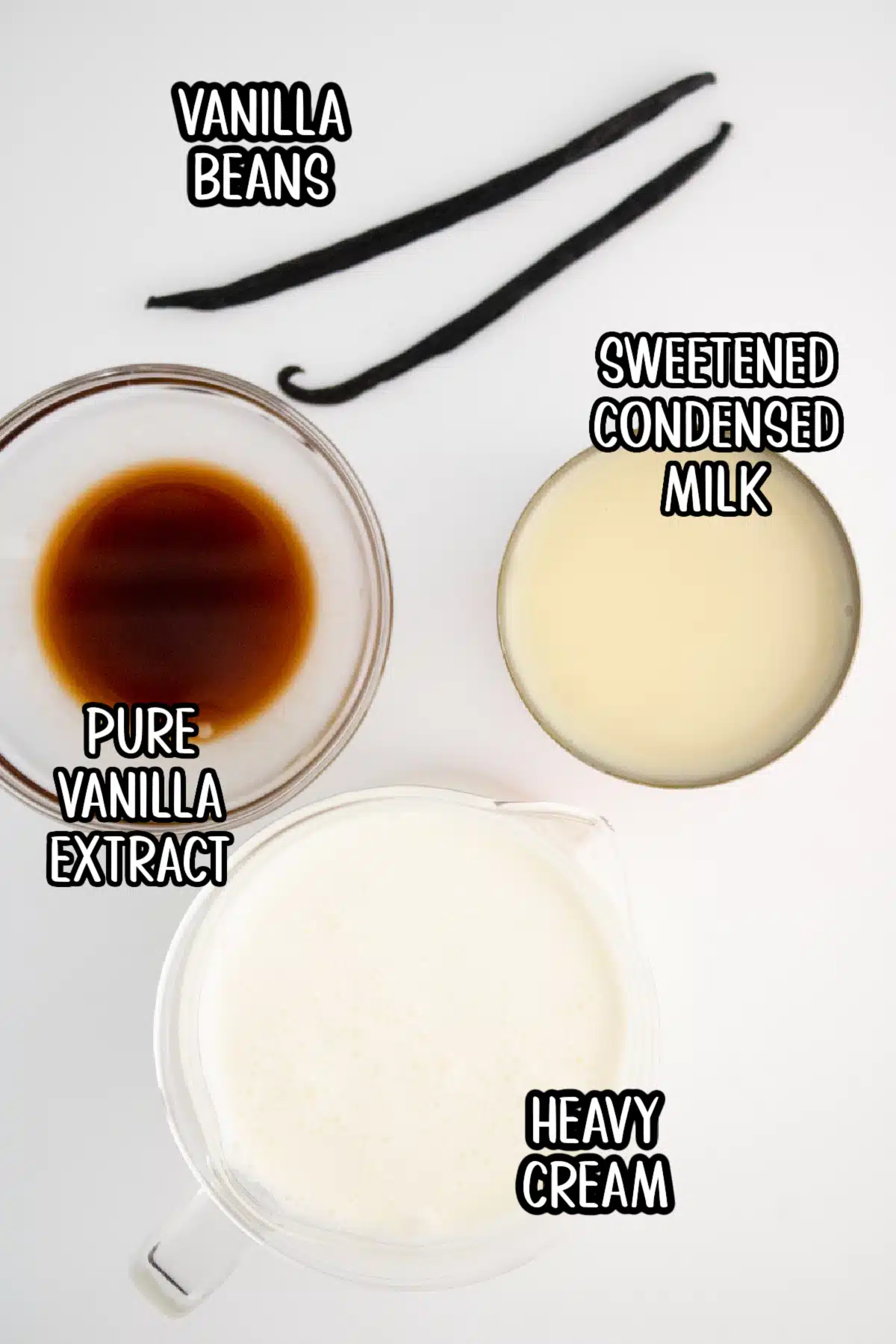 no churn vanilla ice cream ingredients