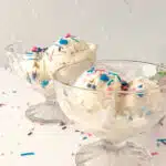bowls of vanilla bean ice cream with sprinkles