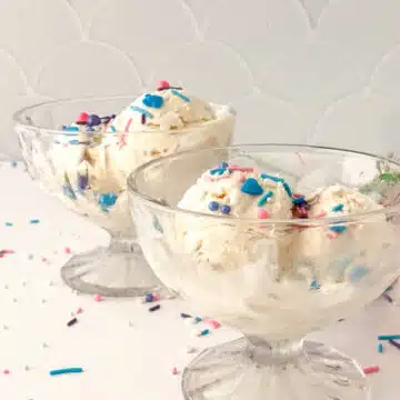 bowls of vanilla bean ice cream with sprinkles