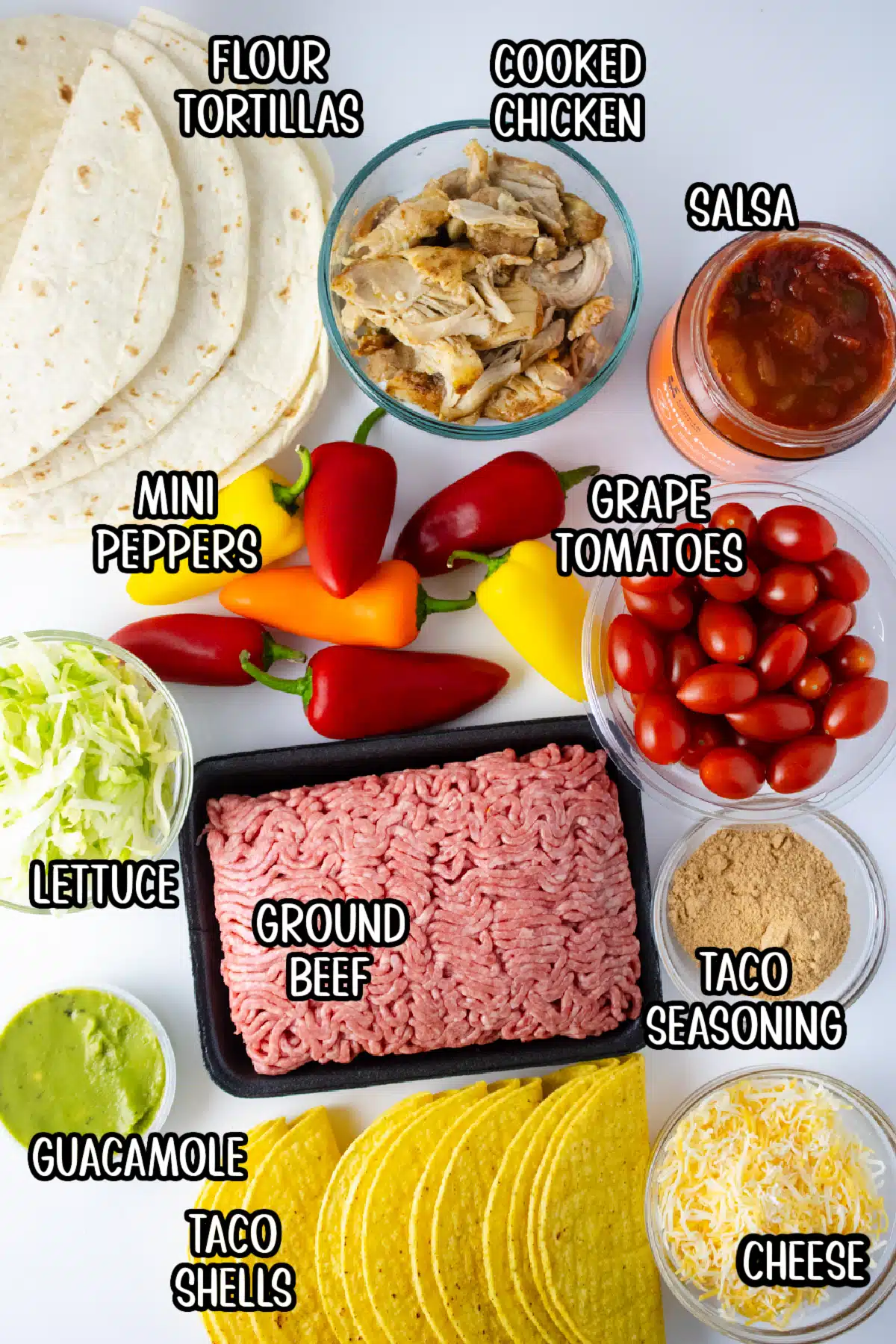 taco charcuterie board ingredients