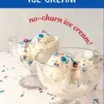 homemade vanilla ice cream recipe in bowls with text overlay