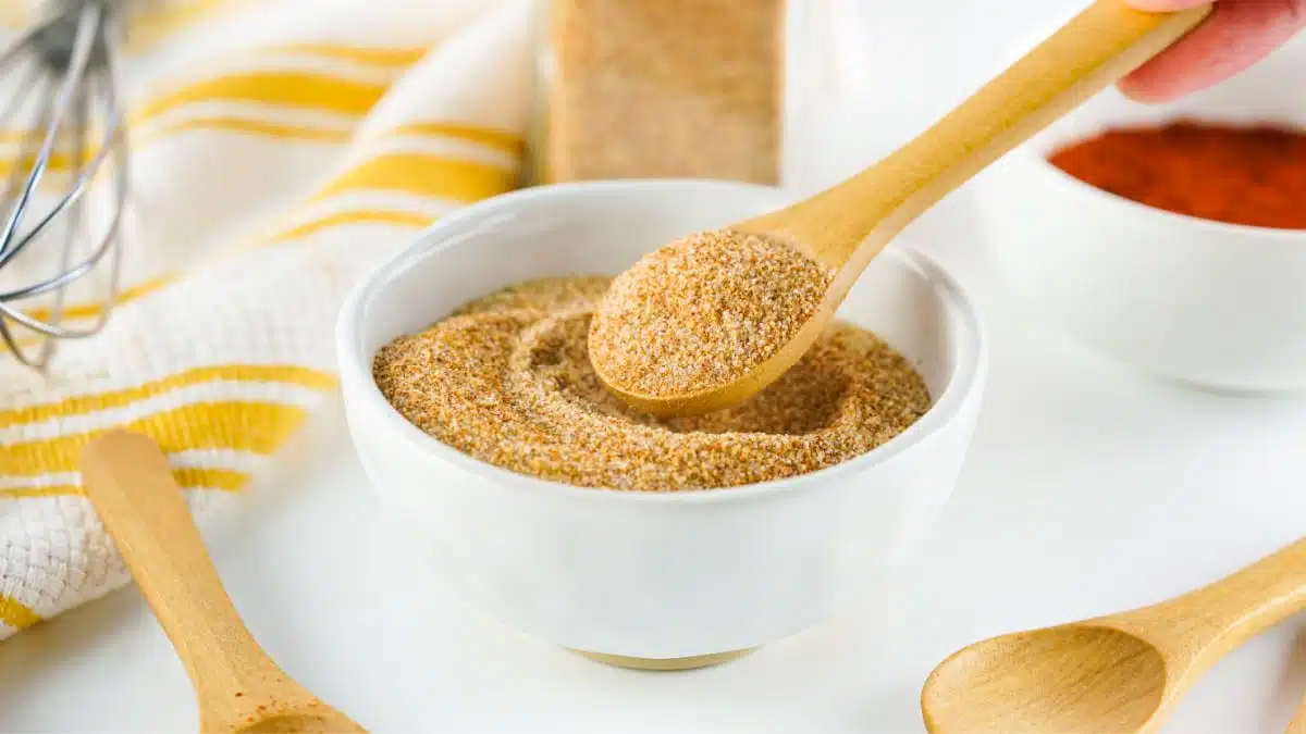 copycat seasoned salt in a small bowl with spoon