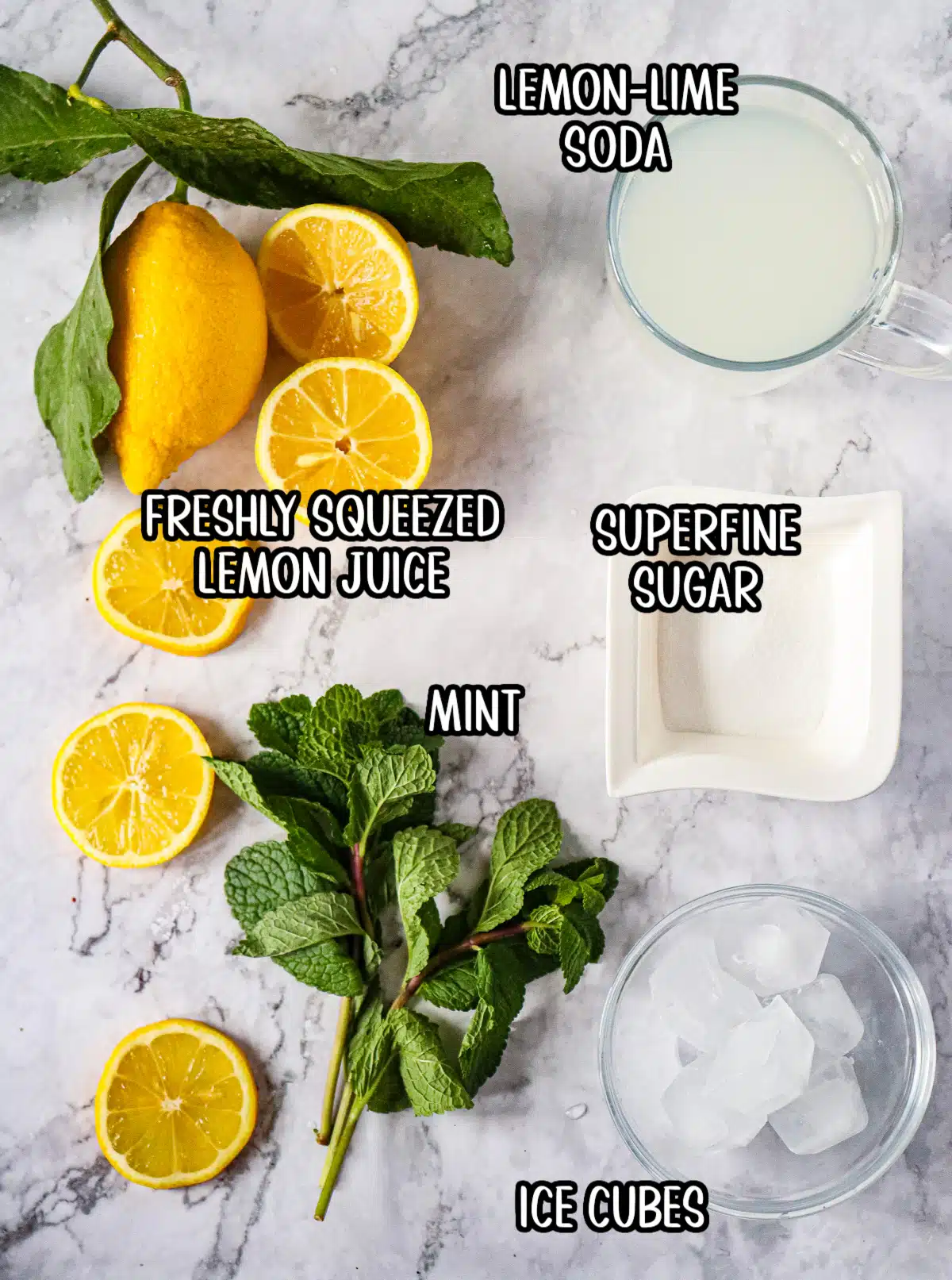 lemon mojito mocktail ingredients