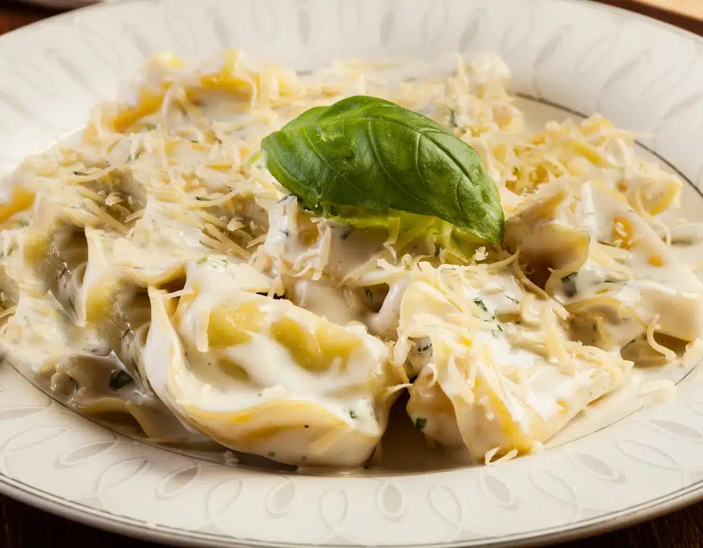 pasta with creamy garlic sauce