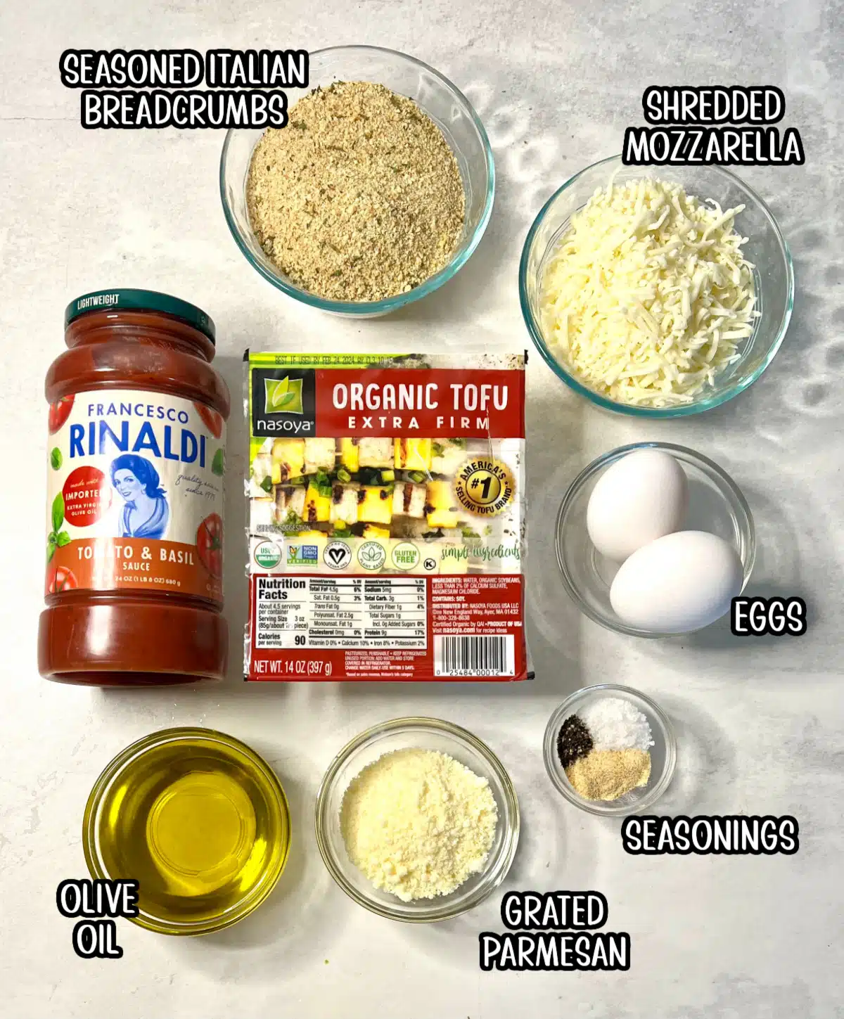 ingredients for tofu parmesan