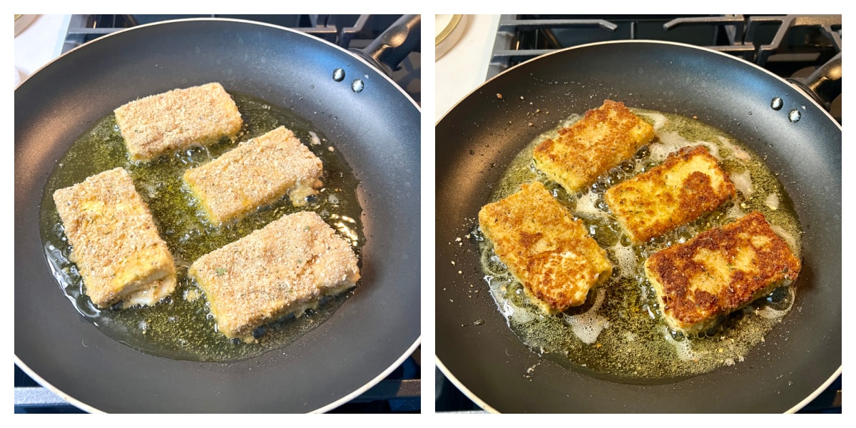 pan frying breaded tofu