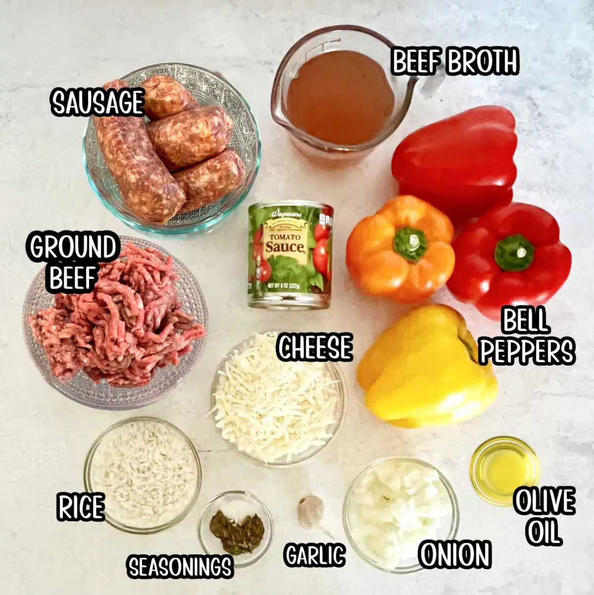 ingredients for air fried stuffed peppers