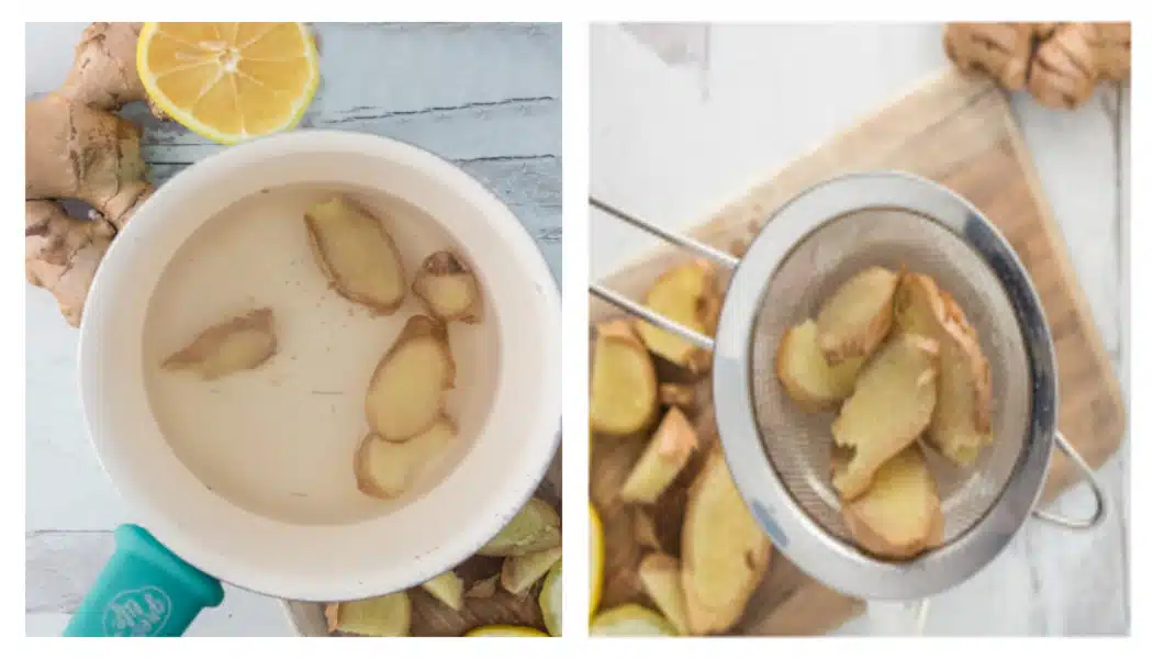 mking homemade ginger lemon tea step by step