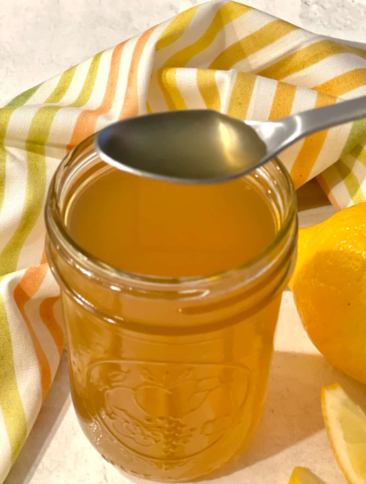 a spoonful of lemon syrup