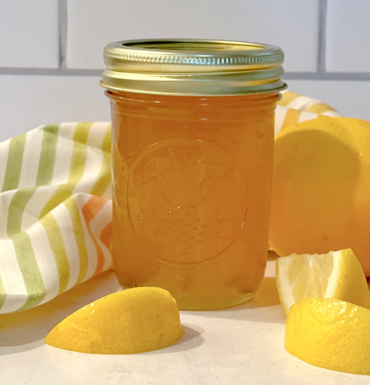 lemon syrup in a mason jar with a top