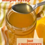 lemon simple syru in a jar with text overlay