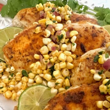 chicken with corn topping