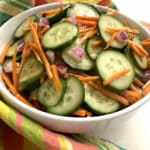 carrot cucumber salad in a bowl